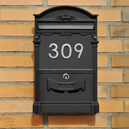 Vista 6 de Números de casa modernos de 3 pulgadas, número de buzón de correo plateado cepillado, material de acero inoxidable, números de puerta autoadhesivos 8