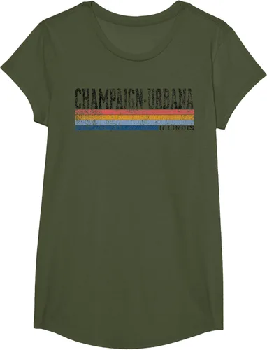 Vista 87 de clásico 1980s estilo champaign-urbana Illinois T Shirt, hombre 2XL, Blanco