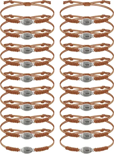 Vista 9 de Hicarer 20 pulseras de fútbol ajustables con dijes de fútbol, regalos de fútbol para mujeres y hombres, la mayoría de jugadores de equipo deportivo