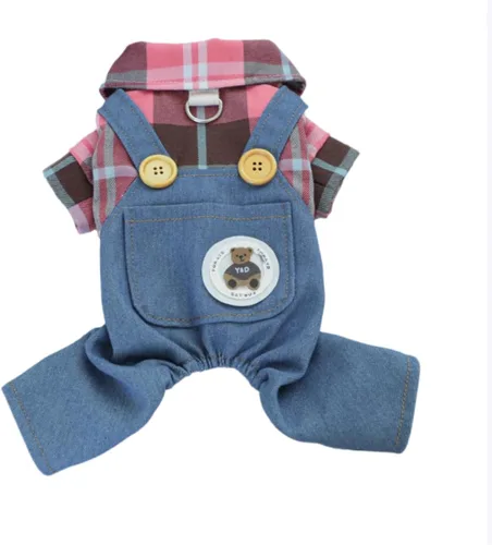 Vista 11 de Ropa de verano para cachorros, camisa para perros pequeños, overol para perros pequeños, ropa de verano para mascotas, overol con peto, pantalones