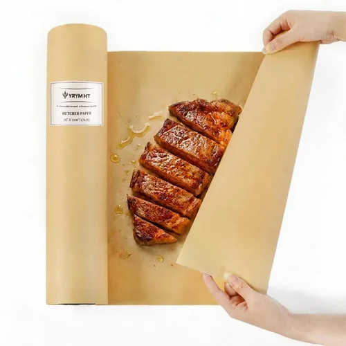 Vista 10 de YRYM HT Rollo de papel de carnicero marrón para ahumador, papel de regalo