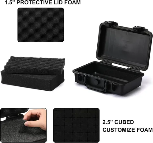 Vista 6 de Mayouko Caja de herramientas portátil con esponja a prueba de golpes, grado impermeable IP67, funda rígida impermeable con inserto de espuma, funda