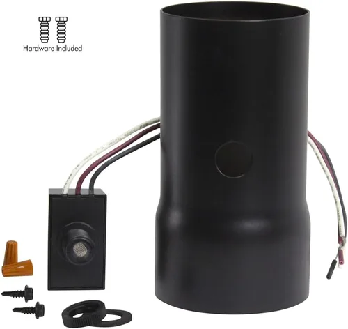 Vista 3 de Solus Sensor de botón del atardecer al amanecer + kit adaptador para postes de lámpara al aire libre – Control automático de fotocélula – 120 V