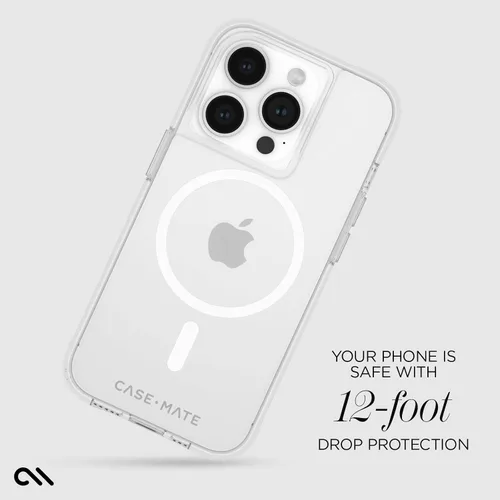 Vista 3 de Case-Mate Funda resistente para iPhone 15 Pro, transparente [protección contra caídas de 12 pies] [compatible con MagSafe] Funda magnética
