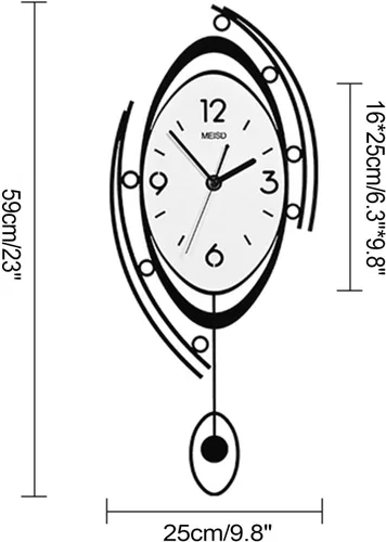 Vista 7 de Reloj de pared de péndulo moderno, con forma de ojo 3D, reloj de pared de péndulo moderno con forma de ojo en 3D, decoración artística (ojo 3D)
