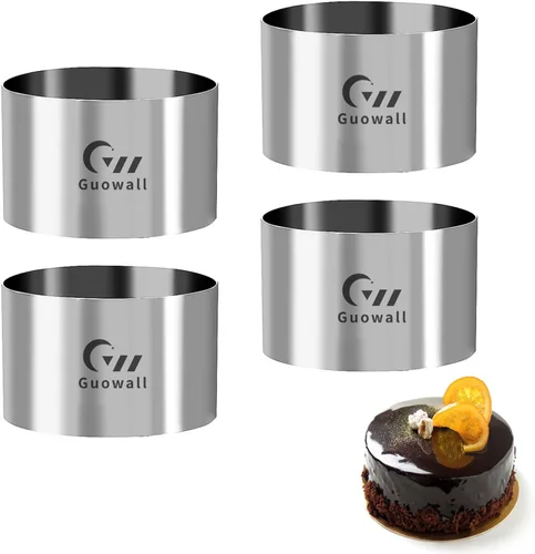Vista 8 de Molde de Aro para Tartas Paquete de 8 Mini Moldes de Mousse de Acero Inoxidable Sin Costuras Cortador de Pastel para Hornear Moldes Redondos