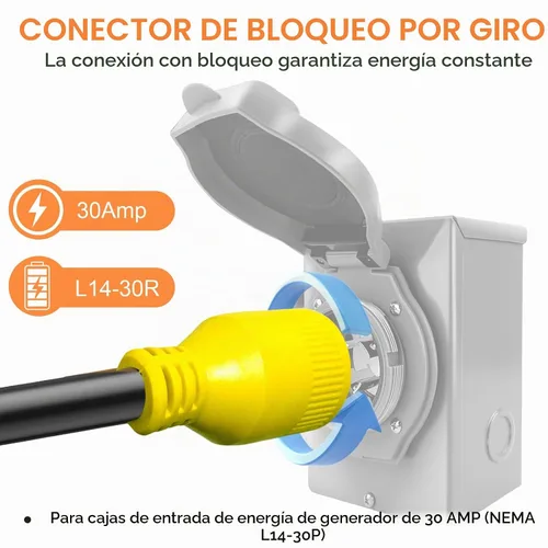 Vista 4 de Adaptador de generador de 50 amperios a 30 amperios, NEMA 14-50P a