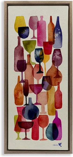 Vista 12 de Stupell Industries Copas de vino en capas Pintura enmarcada Giclée Art, diseño de Maria Over
