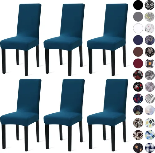 Vista 74 de Sufdari Juego de 2 fundas para sillas de comedor, fundas para sillas de cocina, fundas para sillas Parsons, protectores de sillas de elastano