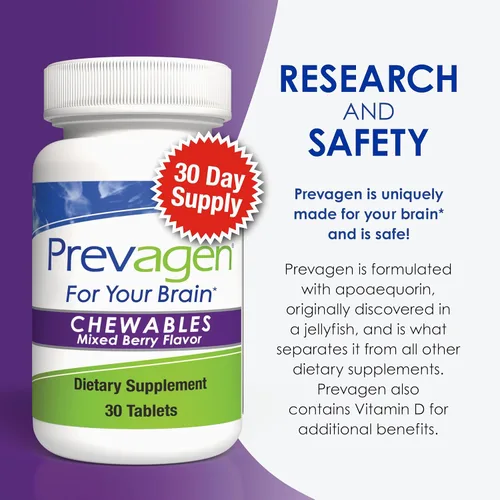 Vista 9 de Prevagen Regular Strength Mezcla de Bayas Tabletas Masticativas - 30 Tabletas (Suministro para 1 Mes) Formulado para Tu Cerebro 10 mg