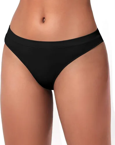 Vista 3 de BUBBLELIME XS-XXL - Tanga deportiva sin costuras para mujer, de tiro bajo, transpirable, elástica, no se ve (paquete de 6, 3 unidades y 1 unidad)