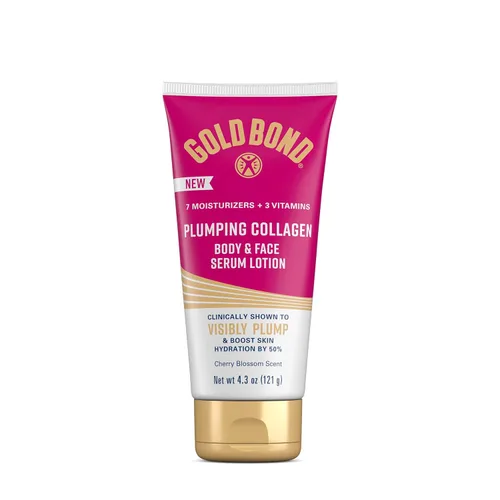 Vista 13 de Gold Bond Loción de suero de colágeno para cuerpo y cara, hidratante ligera con complejo de péptidos de colágeno, aceites de jojoba y semillas