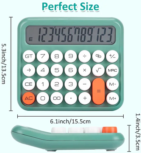 Vista 6 de Calculadora estándar básica, pantalla LCD grande de 5 pulgadas y 12 dígitos, calculadora de interruptor mecánico de botón grande para uso escolar