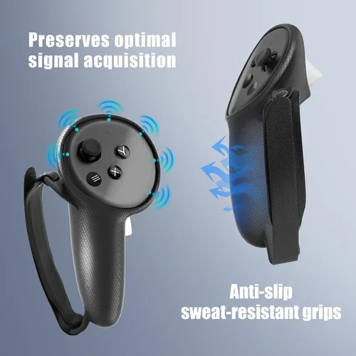 Vista 3 de VR Touch Controller Grip Cover for Meta Quest 3 Accessories, Silicone Headset Cover, Face Cover, Protective Lens Cover, Anti-Throw Accessories Set