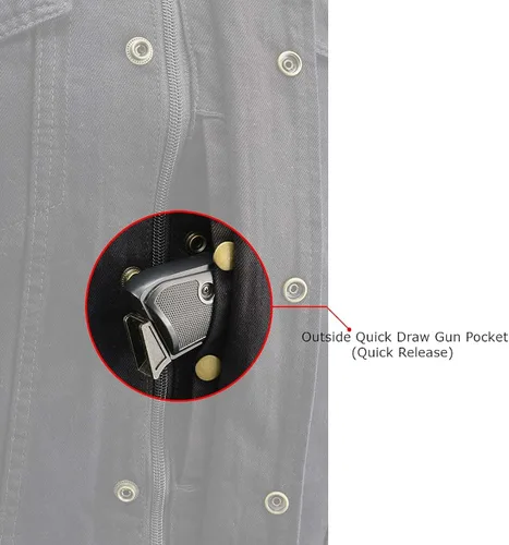 Vista 6 de Milwaukee Leather MDM3020 Chaleco de mezclilla negro 5 en 1 estilo club con capucha extraíble