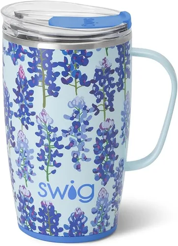 Vista 56 de Swig Life Taza de Viaje de 18 oz, Vaso Aislante con Asa y Tapa, Taza de Café de Viaje, Compatible con Portavasos, Acero Inoxidable, Vaso de 18 oz