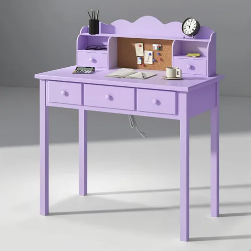 Vista 10 de FUNKOCO Muebles de Oficina en Casa Escritorio de Escritura, Estación de Trabajo para Computadora de 36 Pulgadas con Estante Superior Desmontable 1