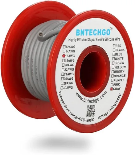 Vista 25 de BNTECHGO Alambre de silicona de calibre 16 rojo y negro cada 25 pies 2 Alambre de silicona calibre 16 rojo y negro