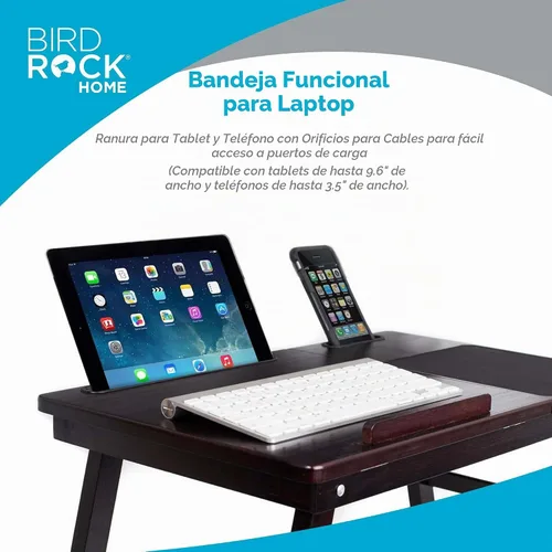 Vista 6 de Sofia + Sam Bandeja de cama para laptop con cajón de almacenamiento, patas plegables ajustables y alfombrilla para mouse Escritorio portátil