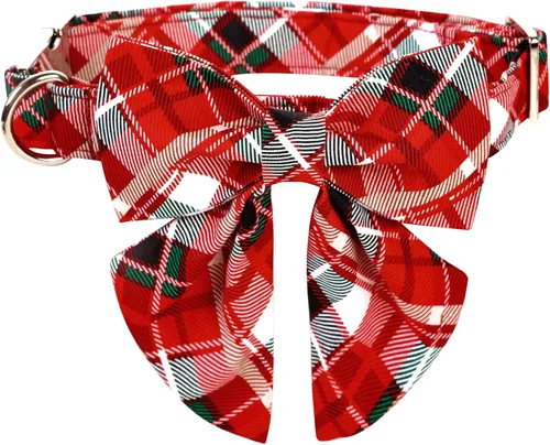 Vista 6 de Lionet Paws Collar de Navidad para perro con corbatín, collar de corbatín para perro con hebilla de metal para perros y gatos, collar ajustable