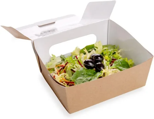 Vista 19 de Restaurantware Mini recipiente bio para llevar de papel rectangular de 12 onzas, 200