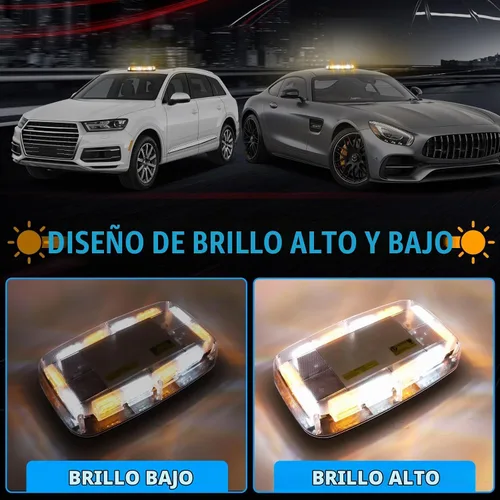 Vista 7 de Luz estroboscópica magnética de 48 LED, control remoto inalámbrico recargable, 17 modos de luz de baliza de techo, luces de seguridad