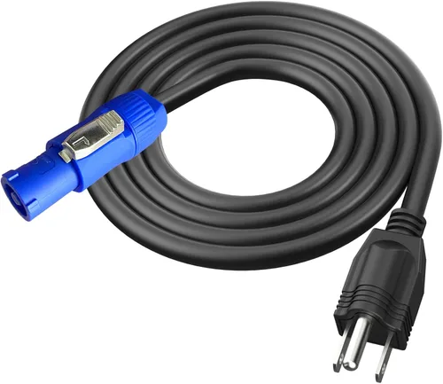 Vista 7 de Cable de alimentación de CA de 3 clavijas NEMA 5-15P a PowerCON 20 A, conector macho de entrada PowerCon de 3 pines a NEMA 5-15P, cable