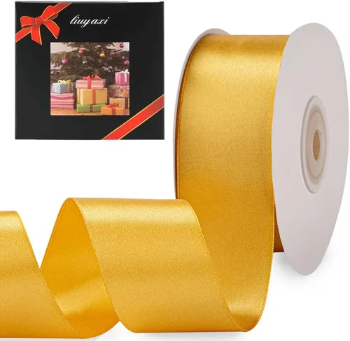 Vista 8 de Cinta de satén verde manzana de doble cara de color sólido de 1/2 pulgada x 25 yardas, cintas perfectas para manualidades, decoración de bodas