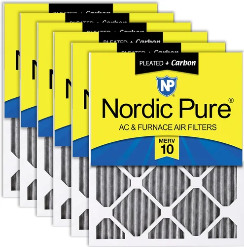 Vista 106 de Nordic Pure 20x20x1 (Tamaño real: 19 1/2 x 19 1/2 x 3/4) Filtros de aire para caldera/aire acondicionado Poly Green MERV 6 – Reduce el polvo