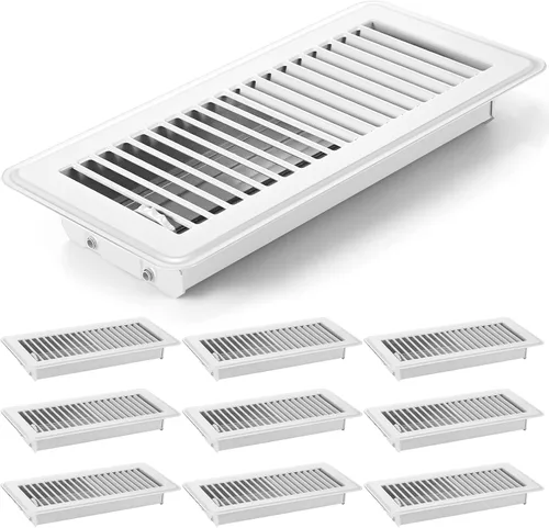 Vista 13 de 4 cubiertas de ventilación de piso de 10'', rejillas de piso de servicio pesado, cubiertas de ventilación de calor de metal con acabado a prueba