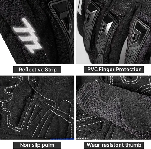 Vista 5 de MADBIKE - Guantes de motocicleta con pantalla táctil para motocross, bicicleta de tierra, aptos para hombres y mujeres, con nudillos protectores