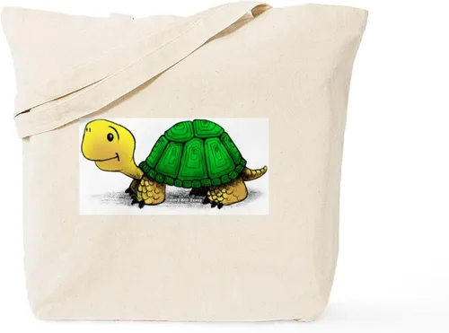 Vista 17 de CafePress Bolso de mano de tortuga para bebé, bolsa de lona natural, bolsa de compras reutilizable