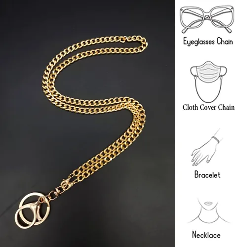 Vista 6 de Soporte de cordón de identificación para mujer, cordones para insignias de identificación, cadena dorada y plateada para llaves, collar, soporte