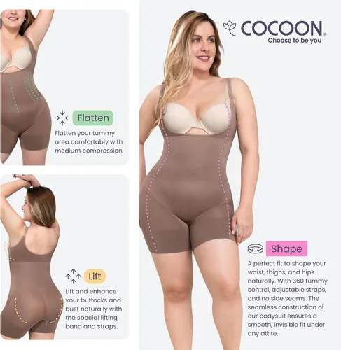 Vista 3 de CoCoon Shapewear Open Bust Bodysuit for Tummy Control Shapewear - Sculpting, Tummy Control Body Shaper