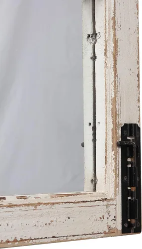 Vista 6 de Espejo de Ventana con Marco de Madera Estilo Granja 14" x 33", Espejos de Ventana Rústicos Blancos Desgastados para Colgar Verticalmente