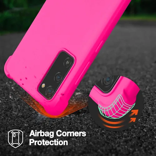 Vista 2 de KIOMY Funda rosa intensa con acabado suave para Samsung Galaxy S20 FE 5G, a prueba de golpes, funda protectora de silicona elegante para teléfono
