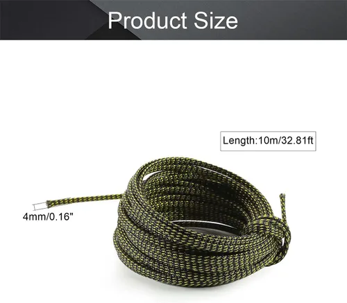 Vista 2 de Othmro 1 cable protector de cable expandible de PET de 393.7 pulgadas/32.8 pies, cable de tubo de telar de 0.16 pulgadas de ancho, funda flexible