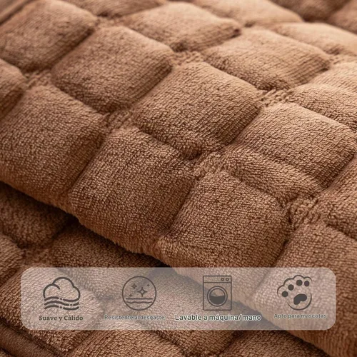 Vista 4 de Funda de terciopelo lavable para perros y mascotas, funda antideslizante para sofá modular de 3 cojines, funda para sofá de 3 cojines, protector