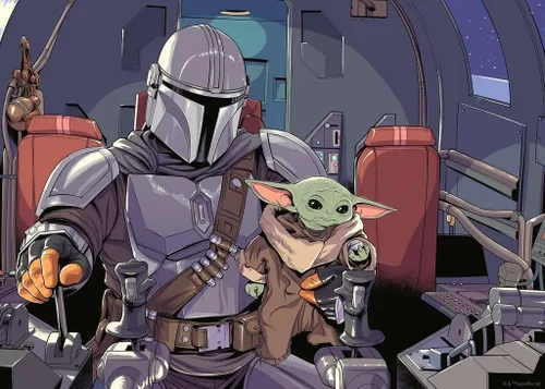 Vista 2 de Ravensburger Star Wars: The Mandalorian - Rompecabezas de 1000 piezas Diseño de pieza único Tecnología Softclick Regalo ideal para entusiastas