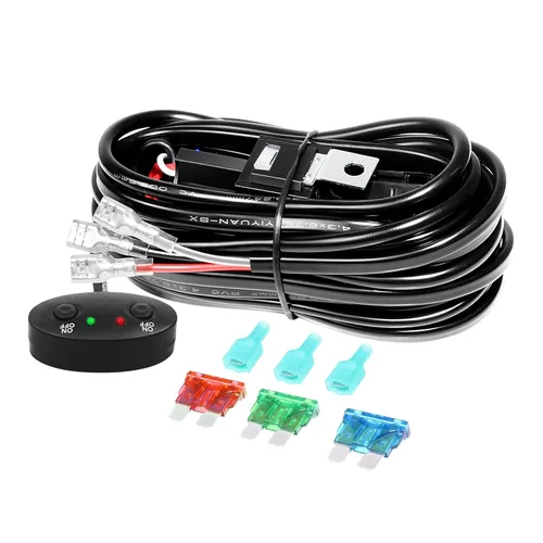 Vista 21 de RIGIDON Kit de mazo de cables de barra de luz LED, interruptor basculante de 12 V, 18 AWG, relé de alimentación, cable automotriz para barra de luz
