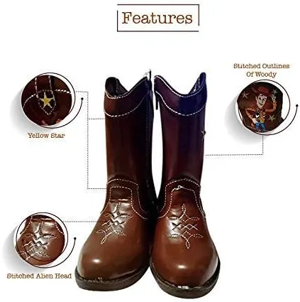 Vista 4 de Disney Pixar Toy Story - Botas vaqueras leñosas iluminadas para niños pequeños