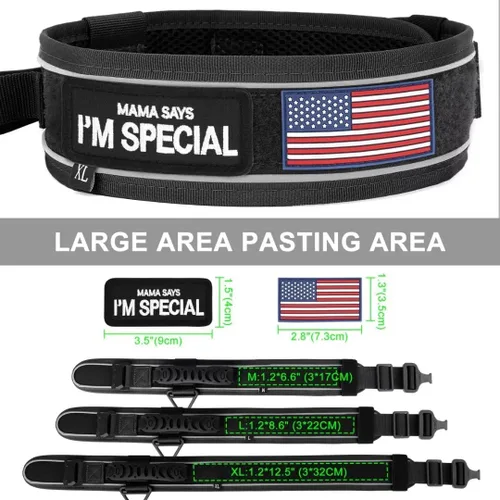 Vista 3 de Beirui Collar táctico de perro de 2.5 pulgadas con asa, resistente 2.6 in de ancho, collar táctico para perro con hebilla de metal fuerte, collar