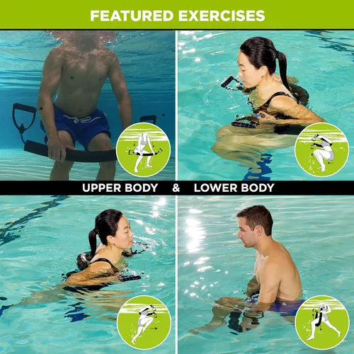 Vista 2 de Aqua Leisure Banda de resistencia dinámica para fitness, ejercicio acuático, entrenamiento en la piscina, fideos de fitness, longitud 34 pulgadas