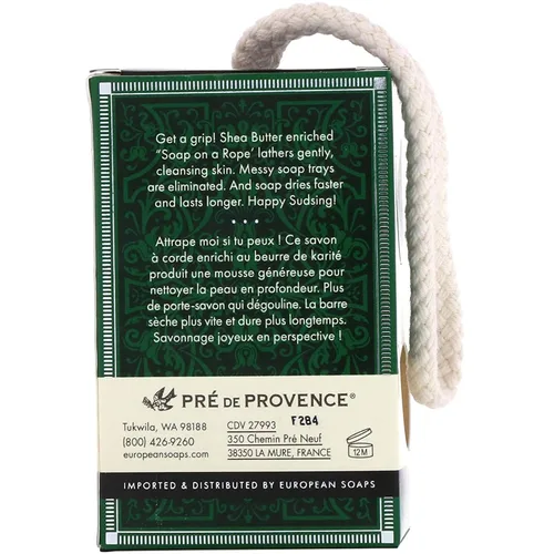 Vista 4 de Pre de Provence Bergamot & Thyme - Colección de fragancias para hombre, jabón en una cuerda, 7.05 oz