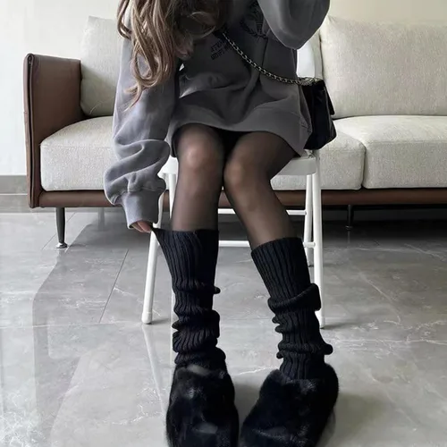 Vista 5 de 2 pares de calentadores de piernas para mujeres y niñas, estilo japonés, calentadores de piernas Kawaii, Y2K, Harajuku, calentadores de piernas