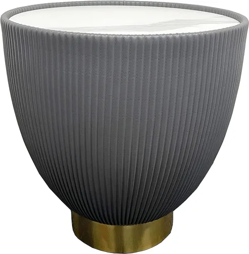Vista 3 de First of a Kind Mesa de centro moderna con cuenco de tambor, mesa de centro redonda - Mesas decorativas modernas - Mesa para decoración del hogar