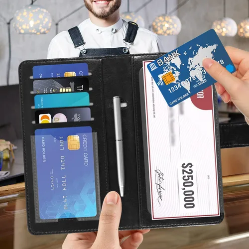 Vista 2 de ACdream Checkbook Cover, Leather RFID Blocking Check Book Wallet