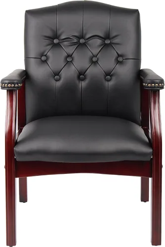 Vista 7 de Boss Office Products Ivy League - Silla ejecutiva para invitados, vinilo, color negro
