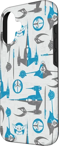 Vista 2 de Funda para iPhone 16 Star Wars The Mandalorian & Grogu Signets y Starships