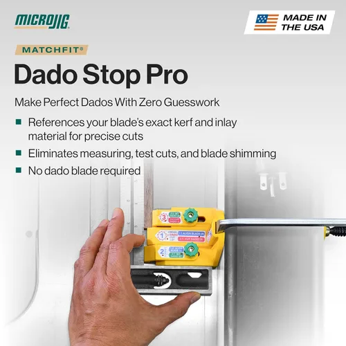 Vista 2 de MICROJIG GRR-RIPPER MF-1004 Match Fit Dado Stop Pro, amarillo